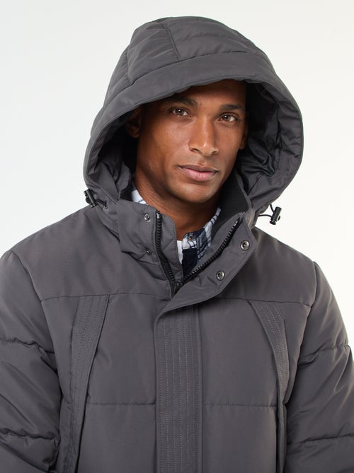 Cazadora acolchada gruesa con capucha y cremallera - Kiabi