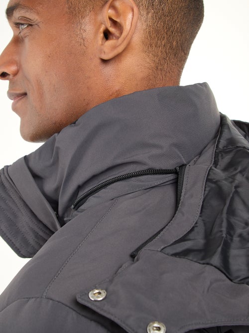 Cazadora acolchada gruesa con capucha y cremallera - Kiabi