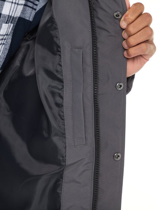 Cazadora acolchada gruesa con capucha y cremallera - Kiabi