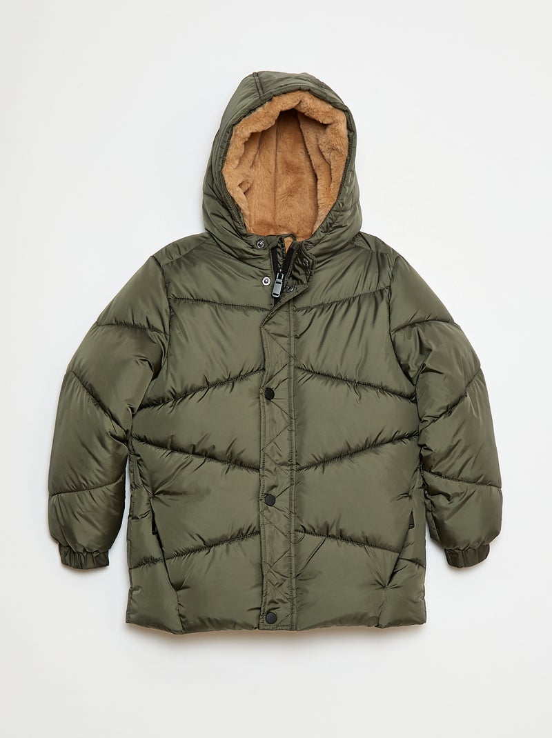 Cazadora acolchada impermeable con capucha Verde - Kiabi