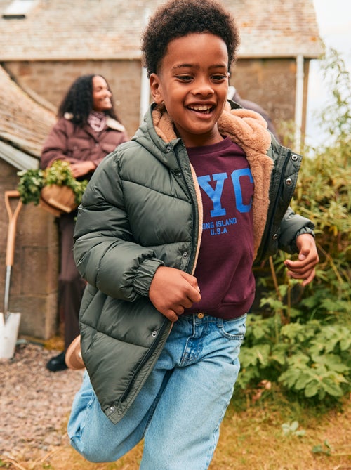Cazadora acolchada impermeable con capucha - Kiabi