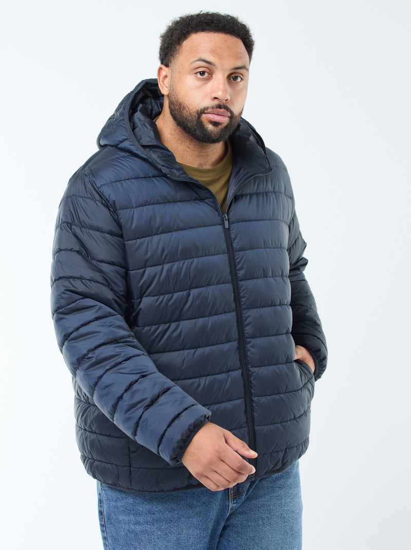 Cazadora acolchada ligera con capucha Azul - Kiabi