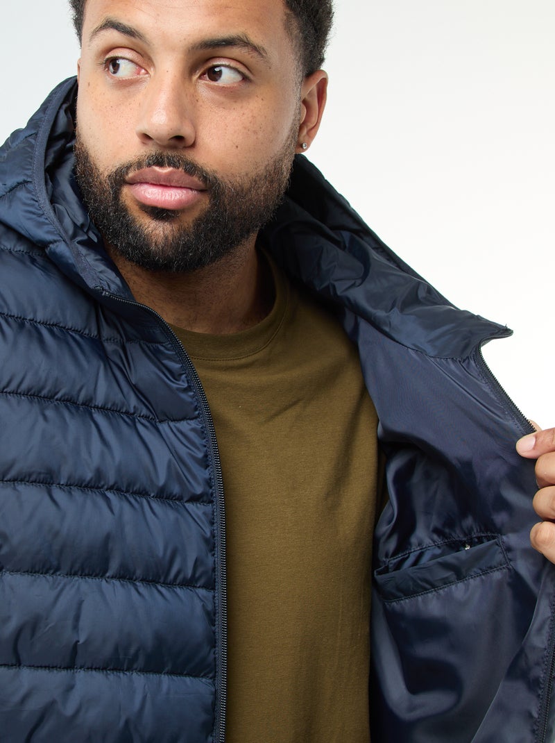 Cazadora acolchada ligera con capucha Azul - Kiabi