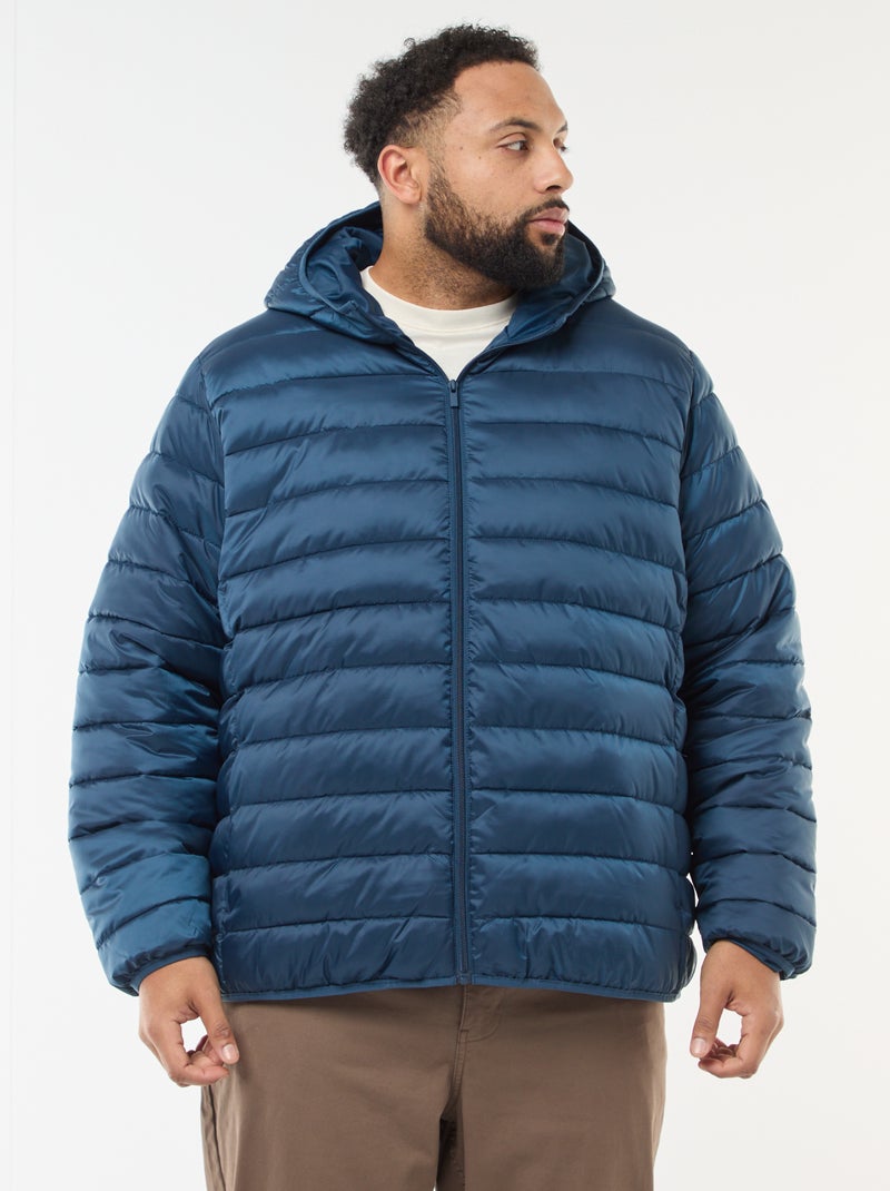 Cazadora acolchada ligera con capucha Azul - Kiabi