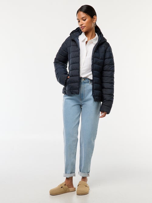 Cazadora acolchada ligera con capucha lisa - Kiabi