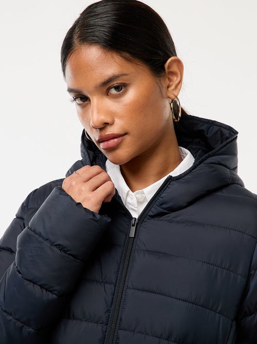 Cazadora acolchada ligera con capucha lisa - Kiabi