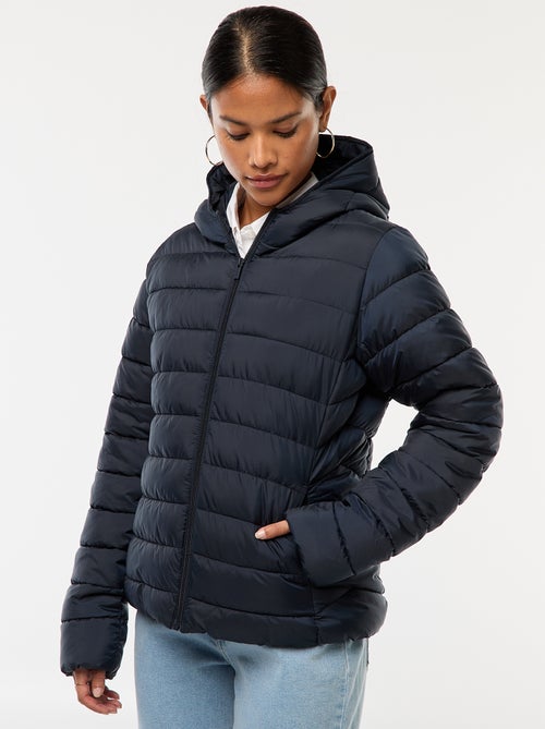 Cazadora acolchada ligera con capucha lisa - Kiabi