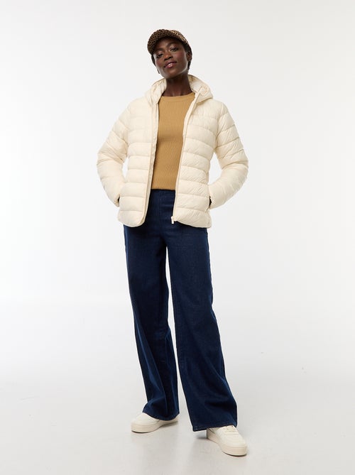 Cazadora acolchada ligera con capucha lisa - Kiabi