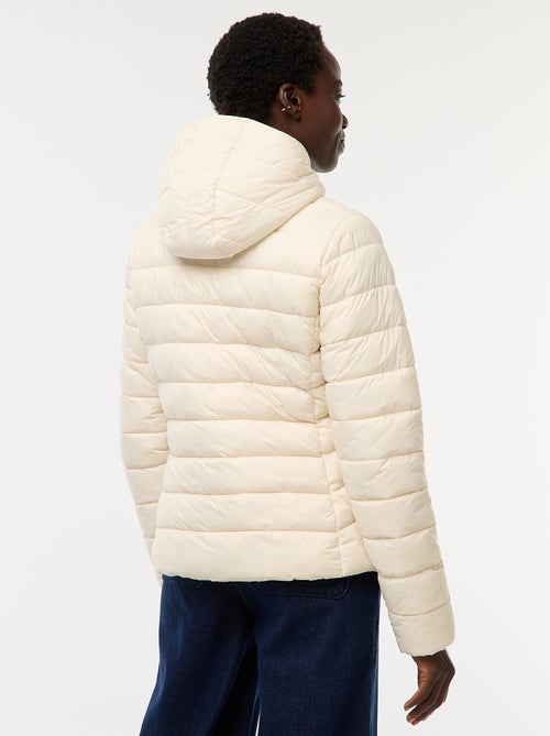 Cazadora acolchada ligera con capucha lisa - Kiabi