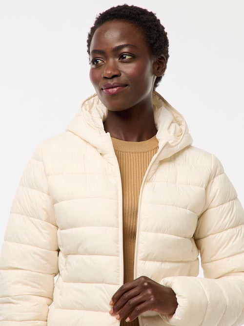 Cazadora acolchada ligera con capucha lisa - Kiabi