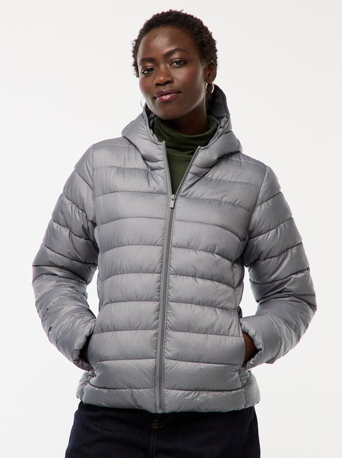 Cazadora acolchada ligera con capucha lisa - Kiabi