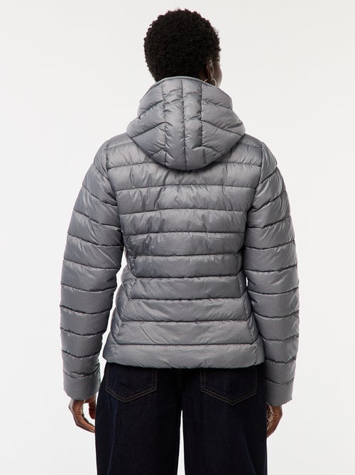 Cazadora acolchada ligera con capucha lisa - Kiabi