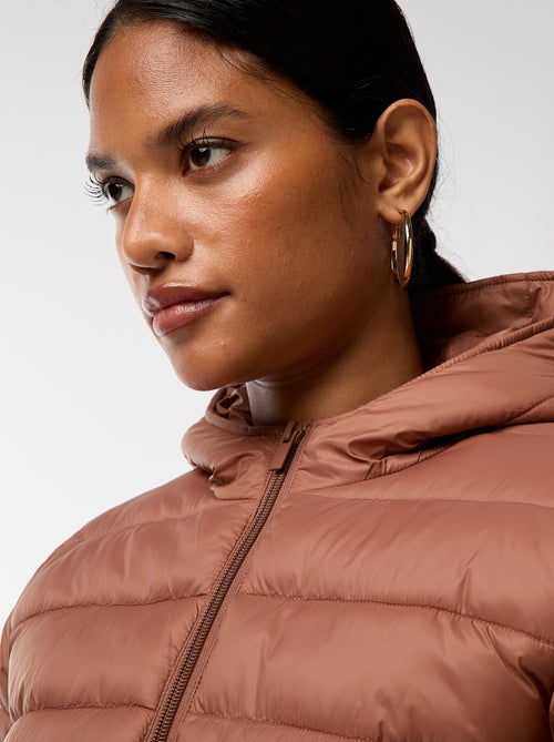 Cazadora acolchada ligera con capucha lisa - Kiabi
