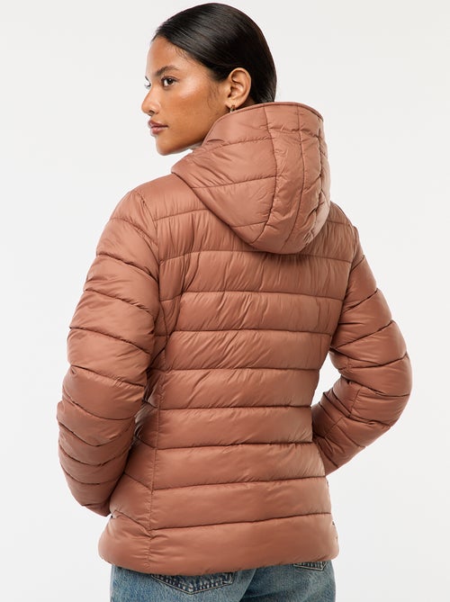 Cazadora acolchada ligera con capucha lisa - Kiabi