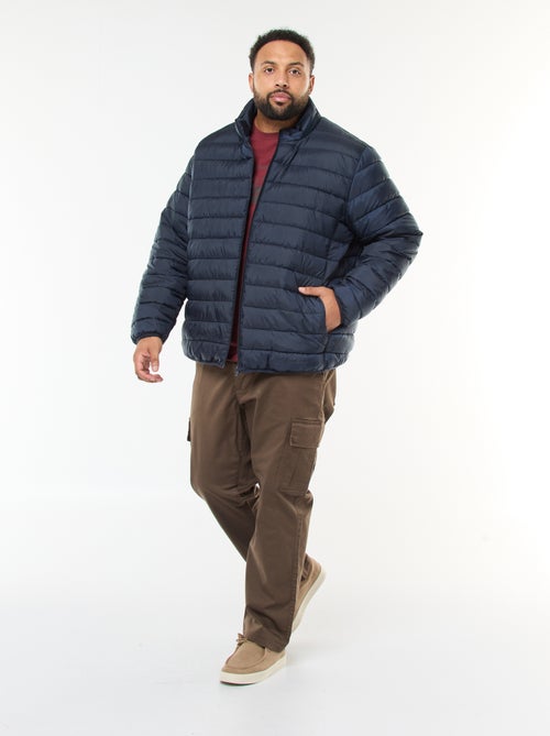 Cazadora acolchada ligera lisa de manga larga y cuello alto - Kiabi