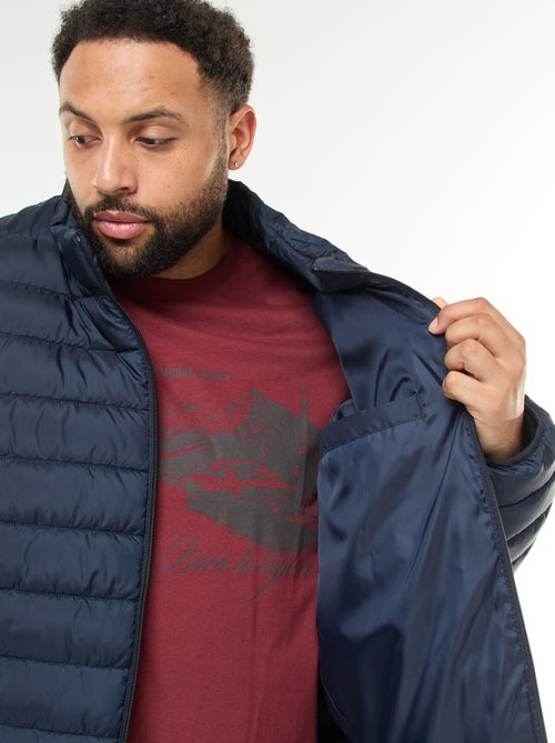 Cazadora acolchada ligera lisa de manga larga y cuello alto - Kiabi