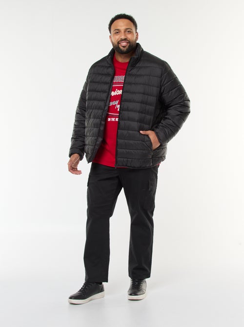 Cazadora acolchada ligera lisa de manga larga y cuello alto - Kiabi