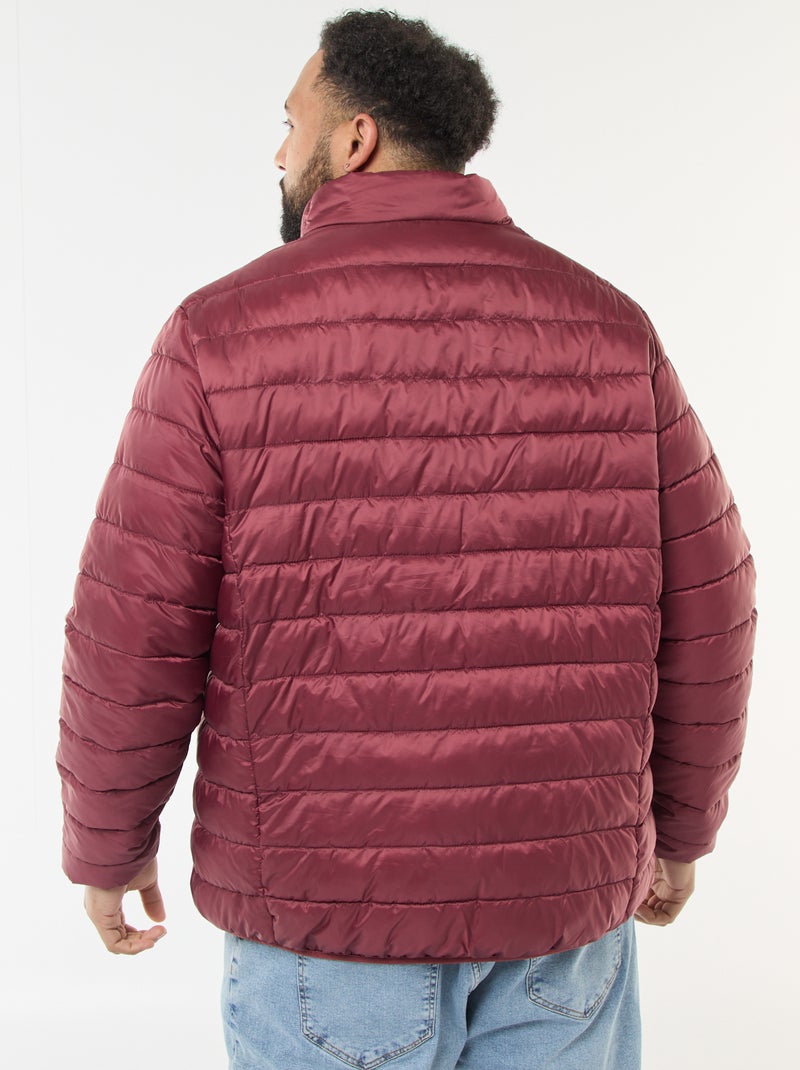 Cazadora acolchada ligera lisa de manga larga y cuello alto Rojo - Kiabi