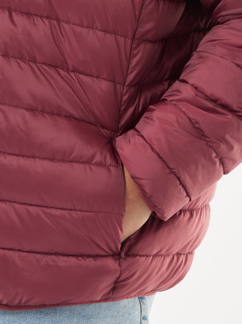 Cazadora acolchada ligera lisa de manga larga y cuello alto - Kiabi