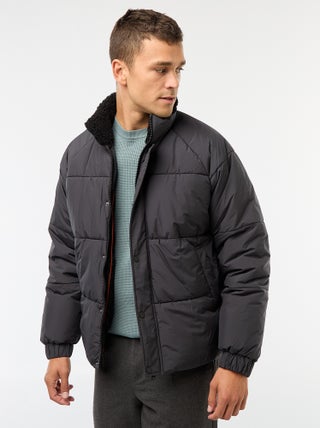 Cazadora acolchada lisa repelente al agua con cordones ajustables en el bajo