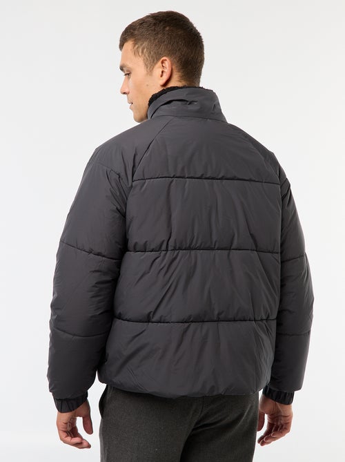 Cazadora acolchada lisa repelente al agua con cordones ajustables en el bajo - Kiabi