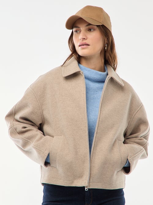 Cazadora americana imitación lana - Kiabi