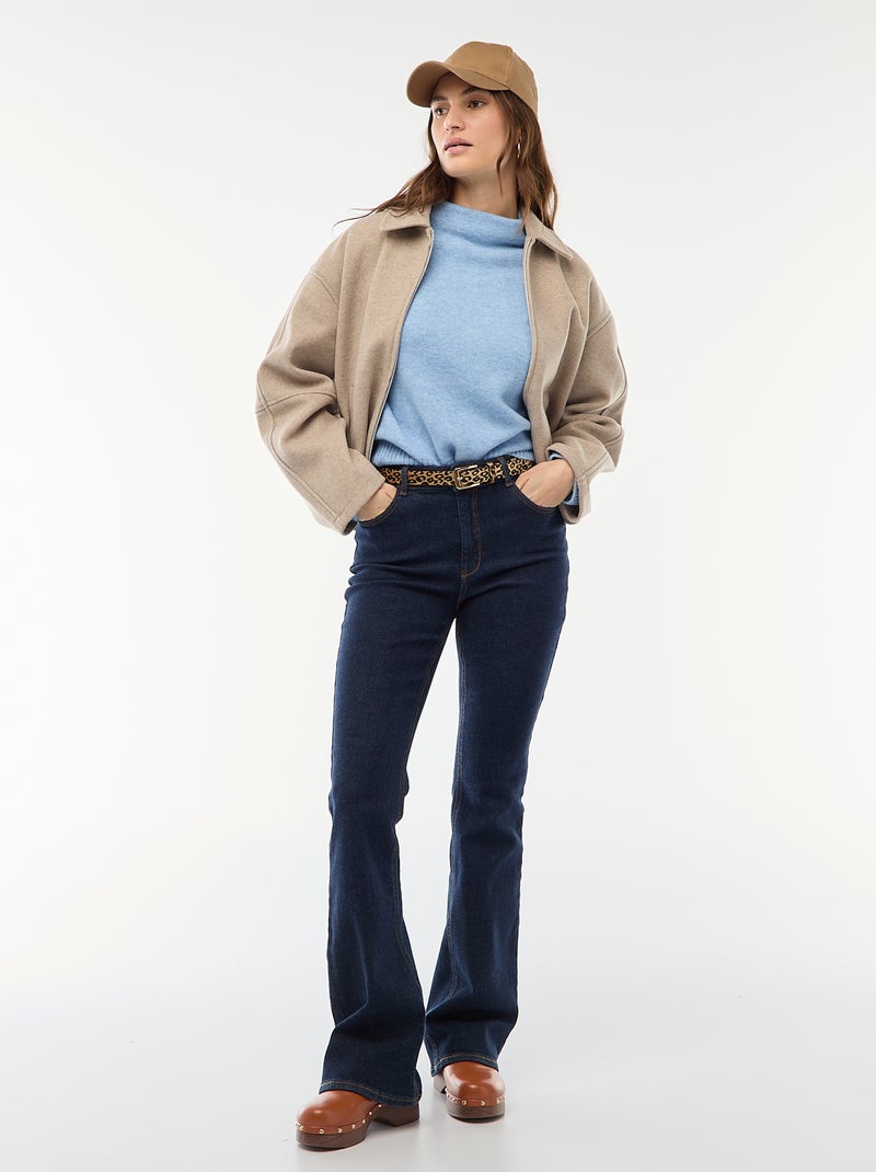 Cazadora americana imitación lana Beige - Kiabi