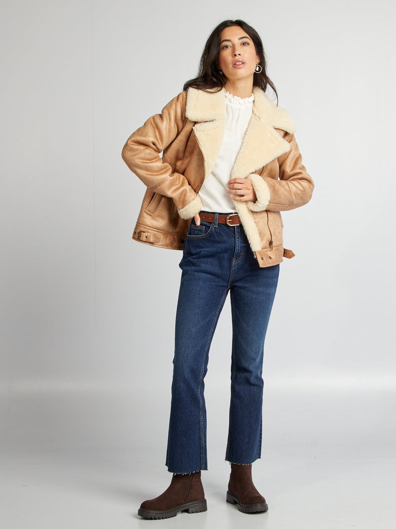 Cazadora aviador con forro BEIGE - Kiabi