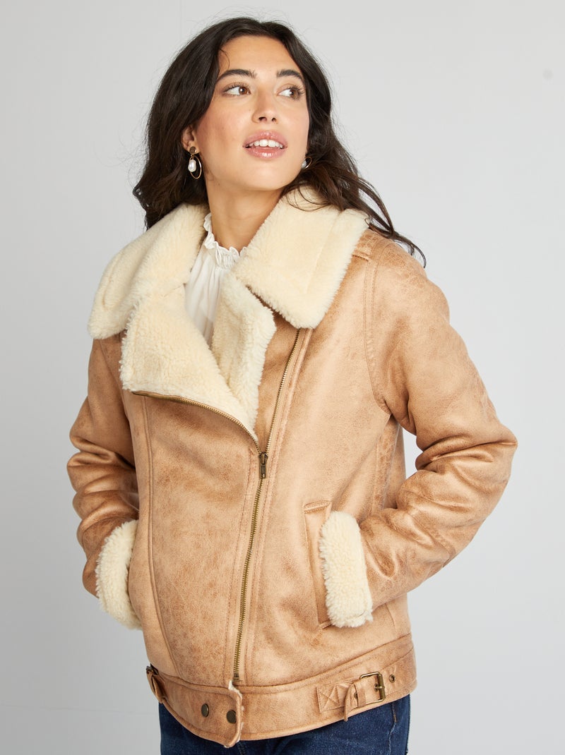 Cazadora aviador con forro BEIGE - Kiabi