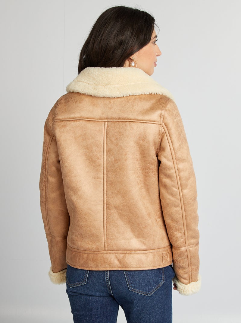 Cazadora aviador con forro BEIGE - Kiabi