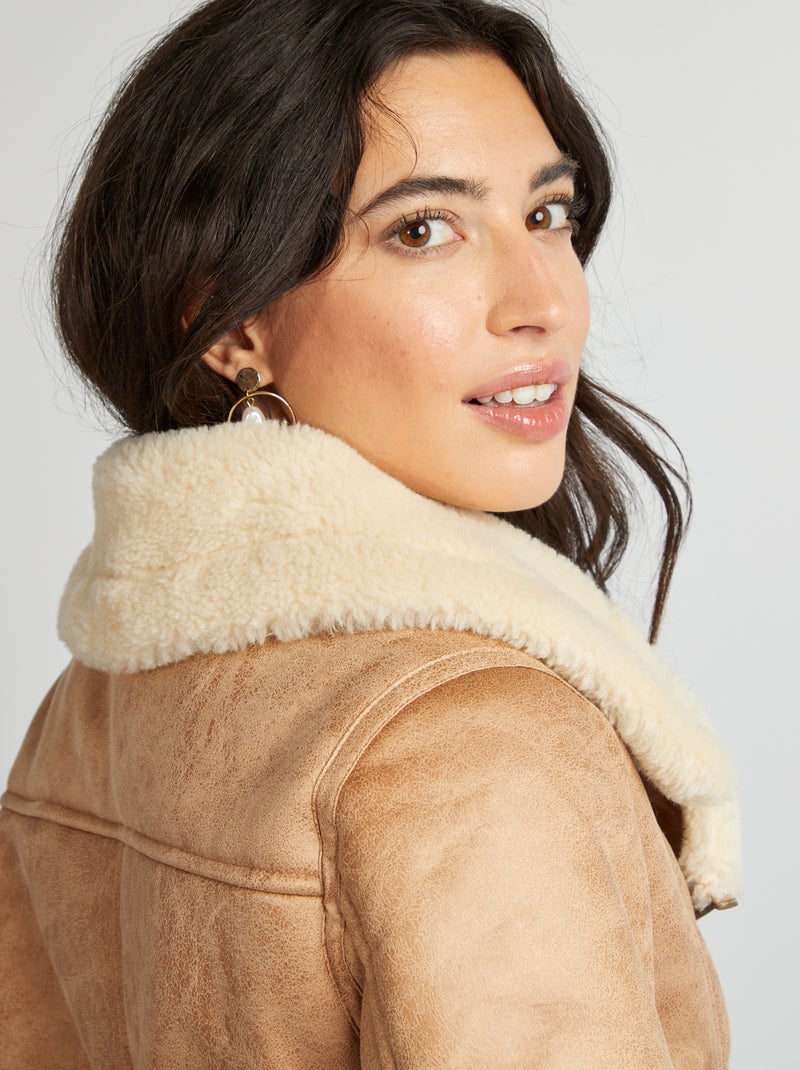 Cazadora aviador con forro BEIGE - Kiabi