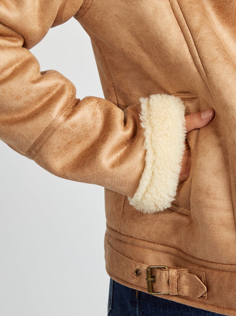 Cazadora aviador con forro BEIGE - Kiabi