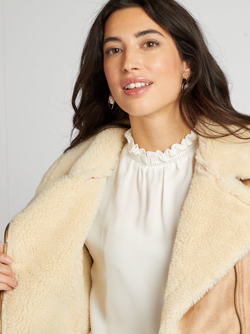 Cazadora aviador con forro BEIGE - Kiabi