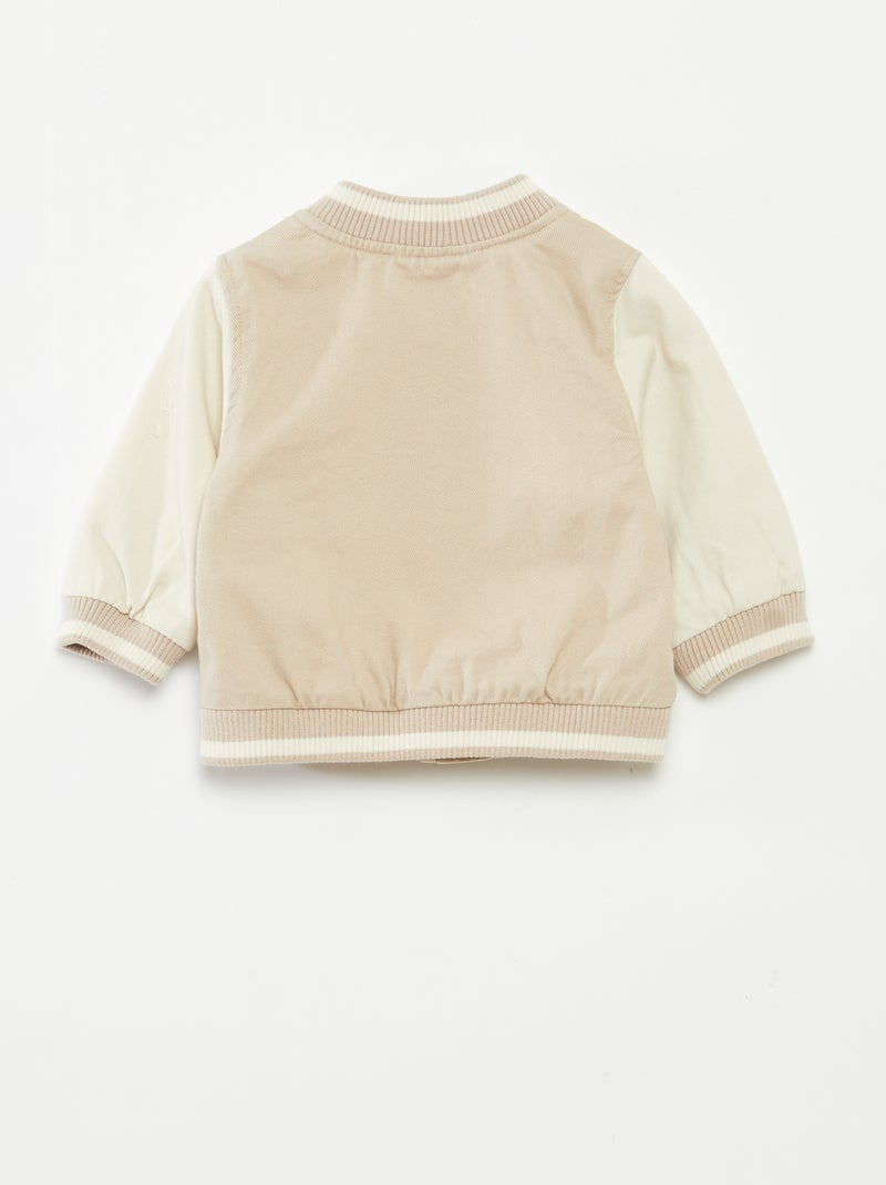 Cazadora aviador de algodón Beige - Kiabi