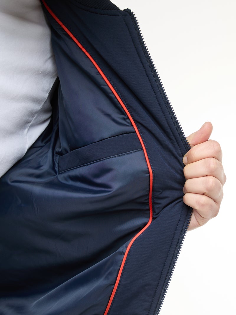 Cazadora aviador lisa repelente al agua Azul - Kiabi