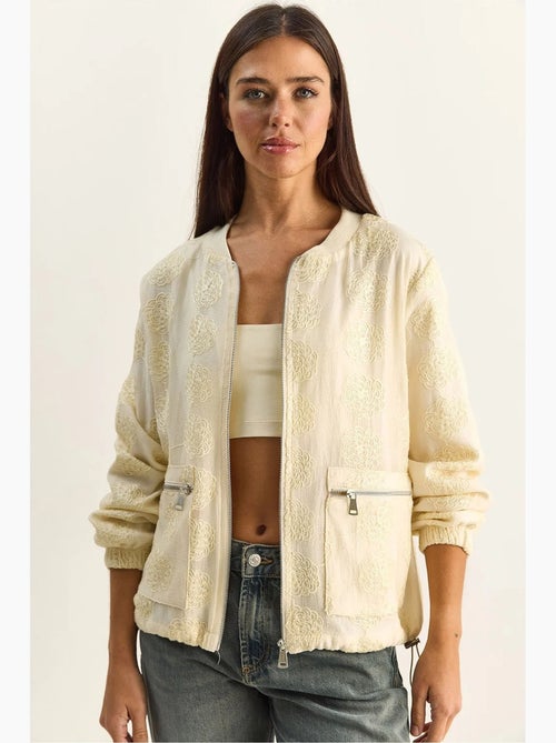 Cazadora bomber con bordado floral lucci - Kiabi