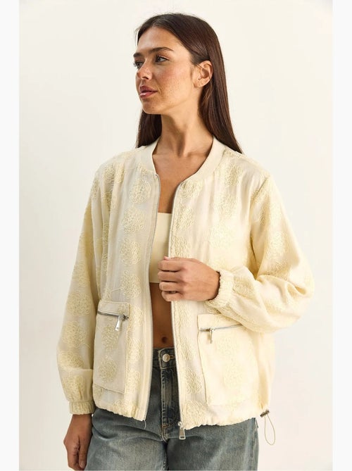 Cazadora bomber con bordado floral lucci - Kiabi