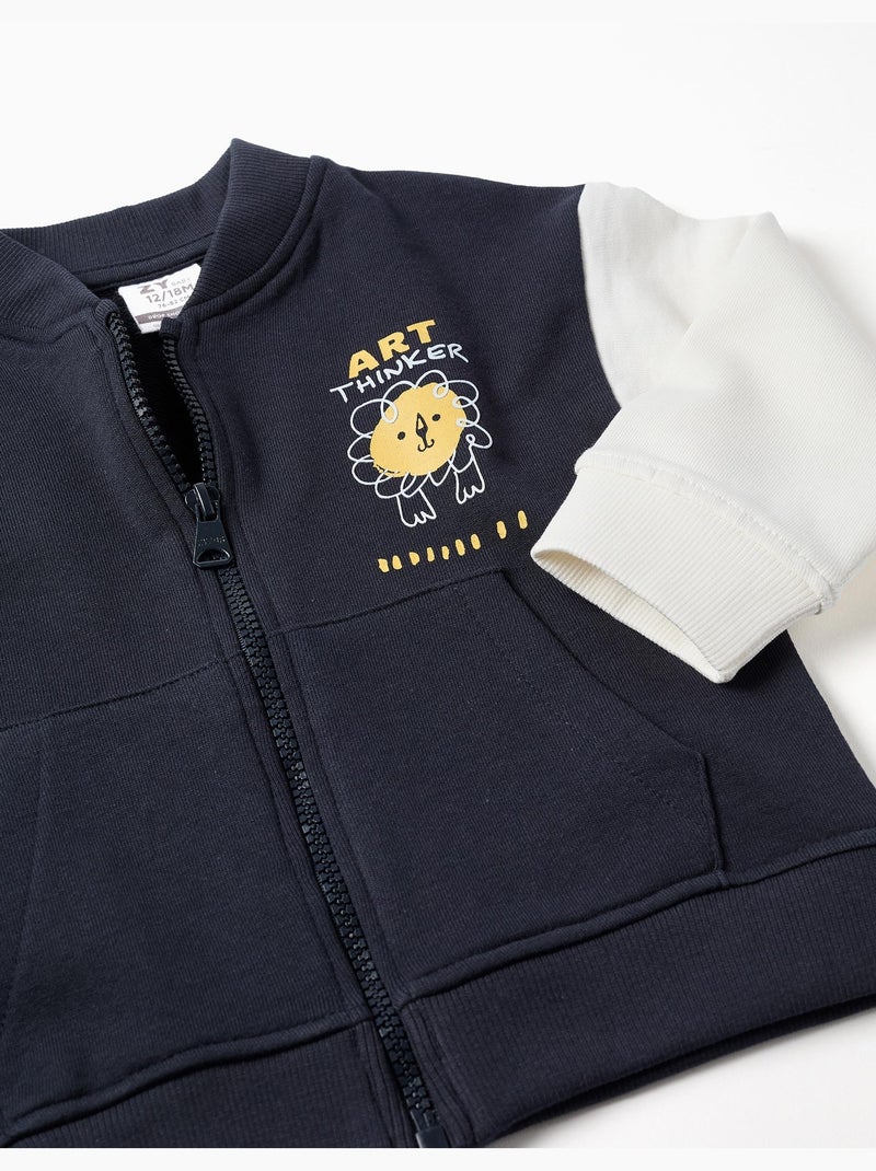 Cazadora bomber con león estampado Azul oscuro - Kiabi