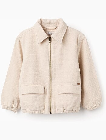 Cazadora bomber de algodón con bolsillos con solapa