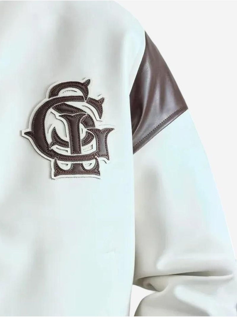 Cazadora bomber de piel sintética giesto Blanco - Kiabi