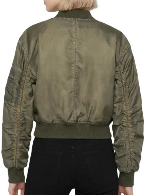 Cazadora bomber oversize lavada schott para mujer - Kiabi