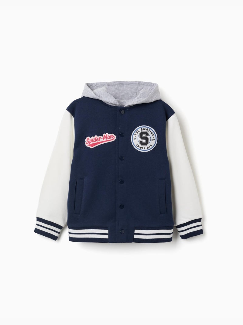 Cazadora bomber perchada con capucha spider-man Azul oscuro - Kiabi