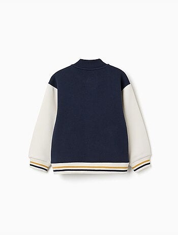 Cazadora bomber perchada con estampado