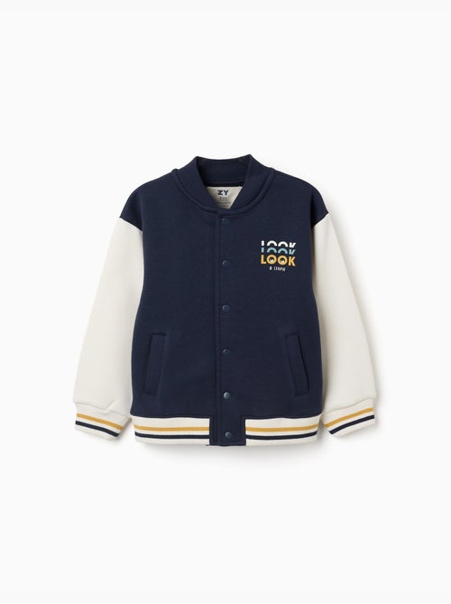 Cazadora bomber perchada con estampado - Kiabi
