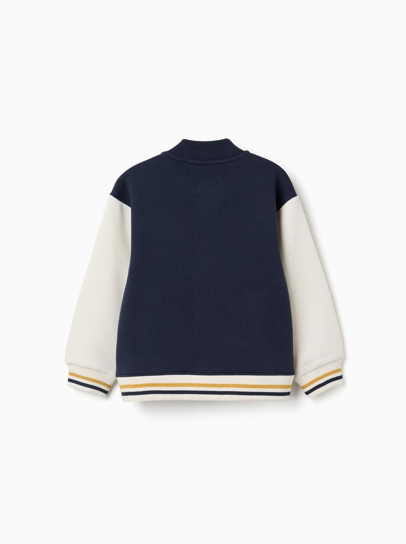 Cazadora bomber perchada con estampado Azul oscuro - Kiabi