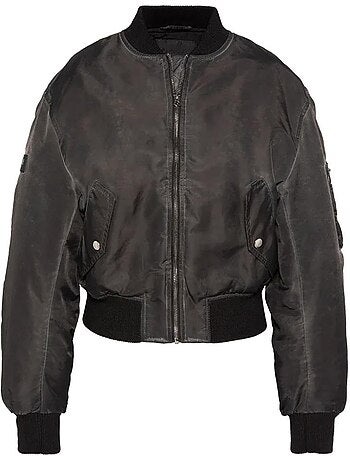Cazadora bomber oversize lavada schott para mujer