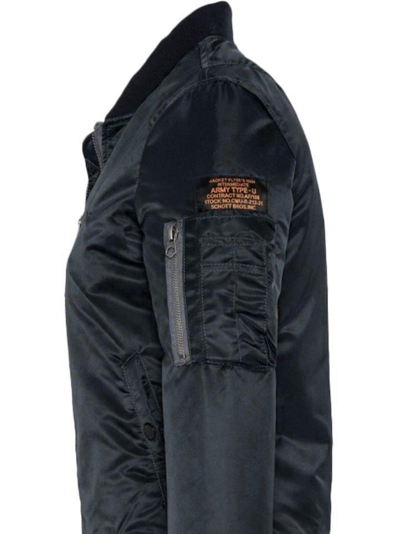 Cazadora Bomber Schott para Hombre Negro - Kiabi