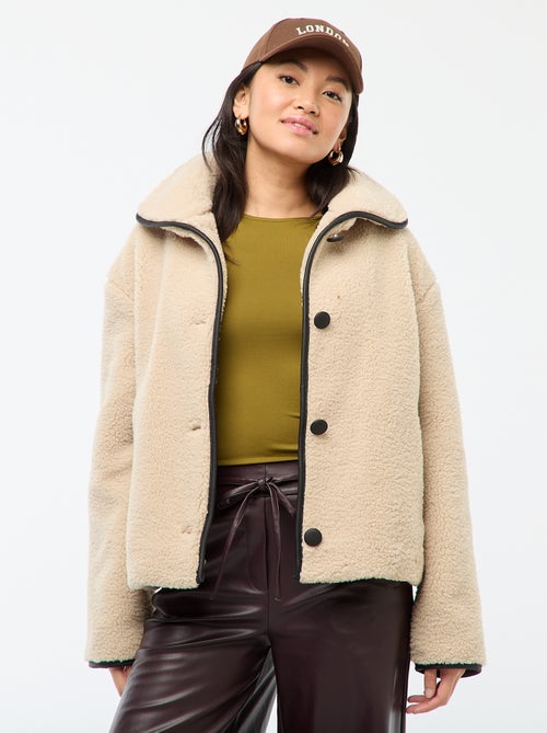 Cazadora cálida efecto borreguito - Kiabi