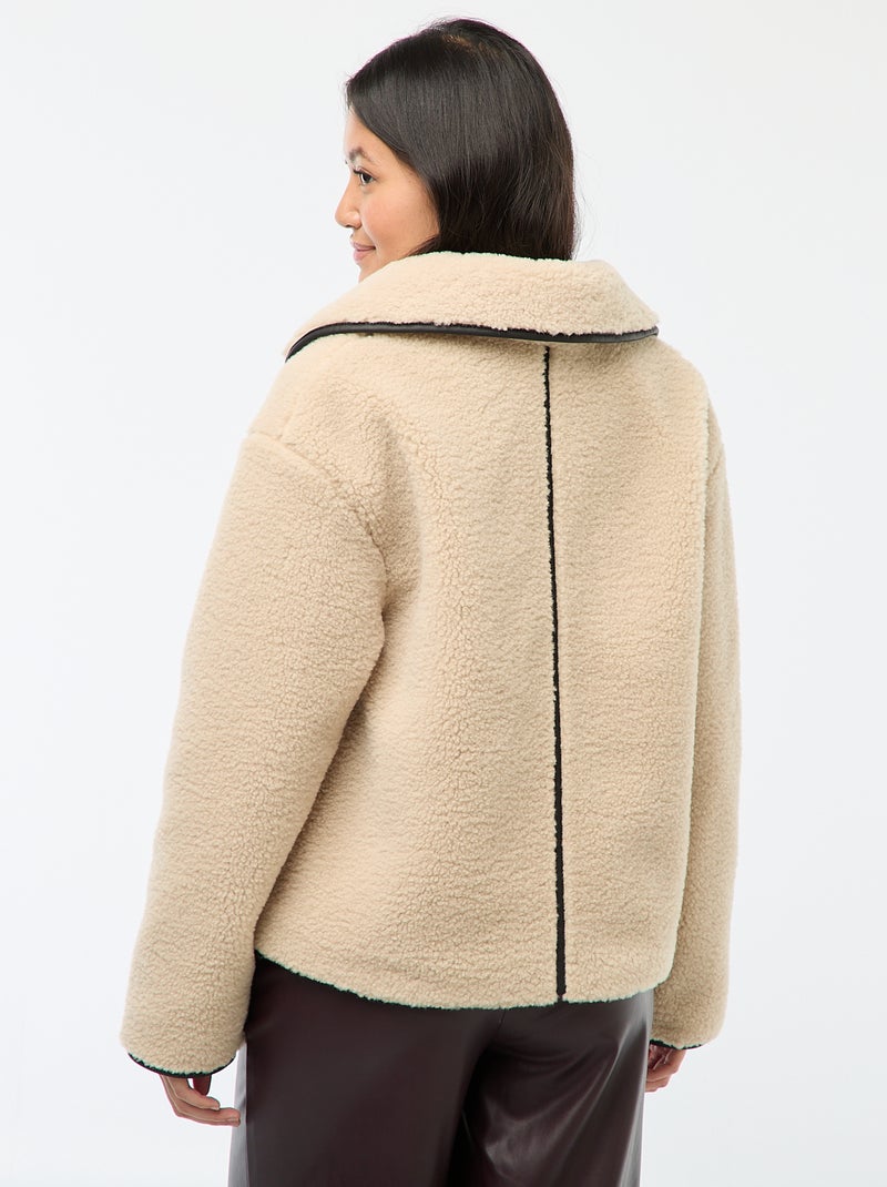 Cazadora cálida efecto borreguito Beige - Kiabi