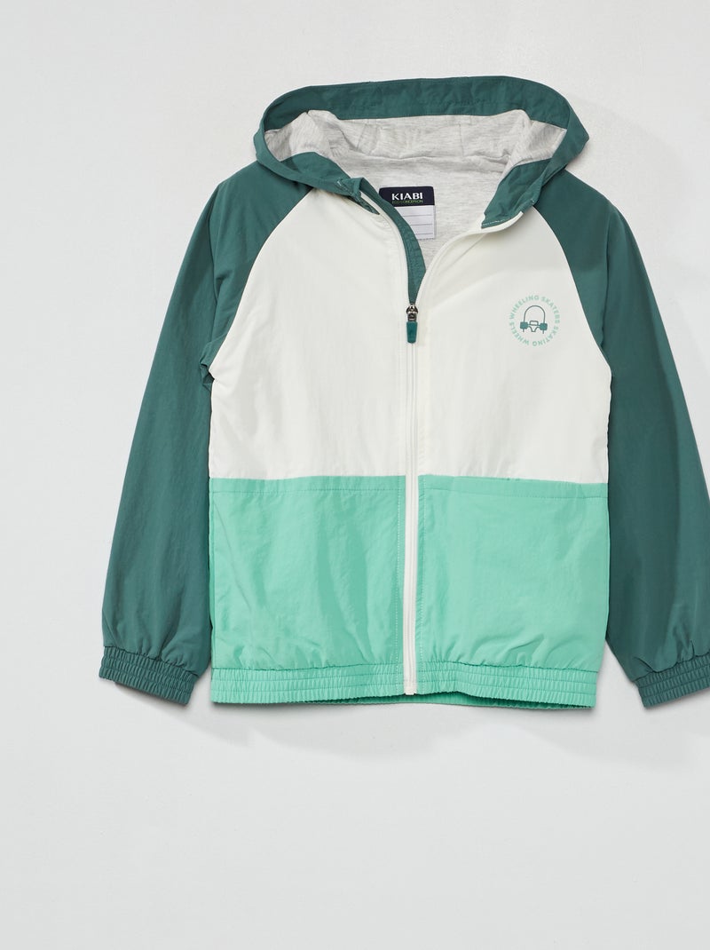 Cazadora colorblock con tratamiento hidrófugo VERDE - Kiabi